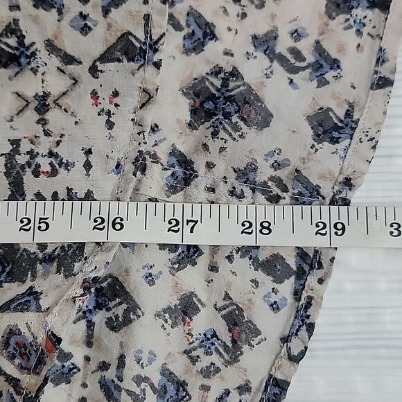 Cafe Marrakesh button-down shirt abstract print - grey & tan Women's Size XL - Picture 9 of 9